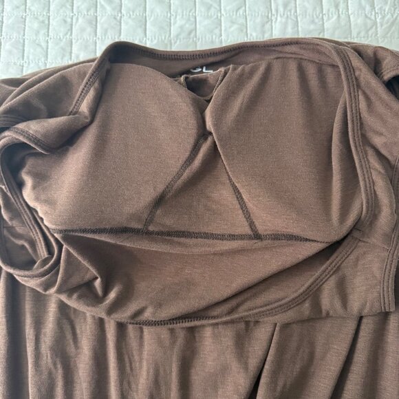 OGL Brami Tank Dress Scoop Back Brown Midi Stretch Sleeveless M - Picture 5 of 9